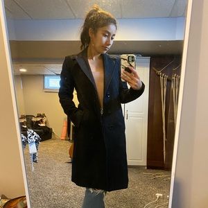 WOMENS DARK GREY PEA COAT